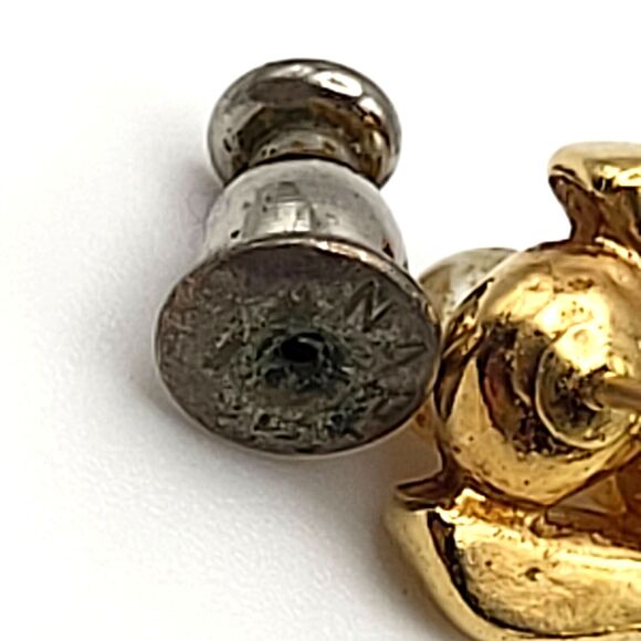 Vintage Napier Goldtone with Glass Faux Pearls Teardrop Dangle Stud Earrings - Picture 3 of 4